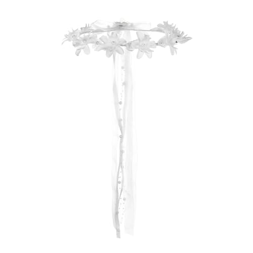 Girls First Communion Holy Veil White Flower Headband Christening Headpiece