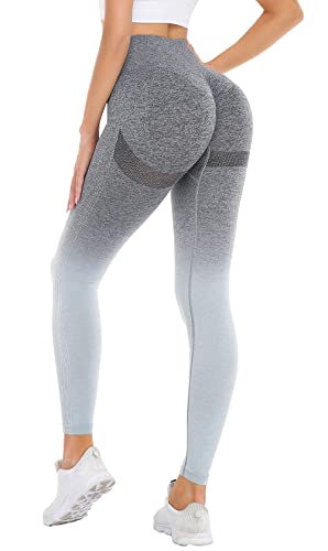 DUROFIT Po Push Up Leggings Scrunch Butt Leggings Damen High Waist Sport Leggings Booty Lift Leggins Gym Leggings Yoga Pants Ruched Sporthose Farbverlauf Grau L DUROFIT Po Push Up Leggings Scrunch Butt Leggings Damen High Waist Sport Leggings Booty Lift Leggins Gym Leggings Yoga Pants Ruched Sporthose Farbverlauf Grau L