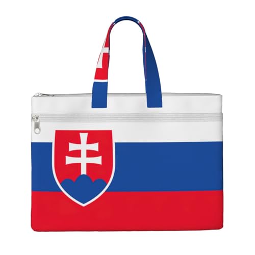 Flag Of Slovakia Canvas Document Bag Briefcase For Professionals And Executives