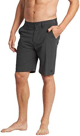 Billabong Men's Classic 4-Way Stretch Quick Dry Hybrid Short, 21 Inch Outseam, Asphalt, 28