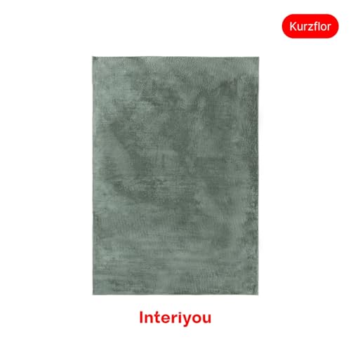 Interiyou Fargo Teppich Grün Detailaufnahme der Florhöhe und Materialstruktur. - Detailansicht von Interiyou Fargo...