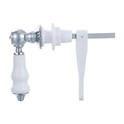 Replacement Traditional Real Ceramic Toilet Cistern Lever Flush Handle With a Chrome Finish