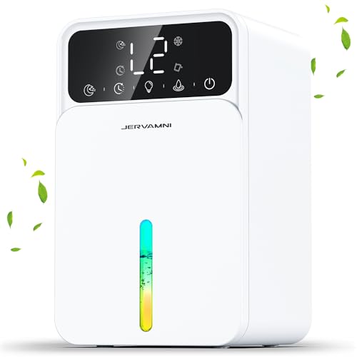 Dehumidifiers for Home, Mini Portable Silent Electric Dehumidifier for Mould and Moisture [Defrost Auto-off function, Timer, Color Lights, 1.5L] for Bathroom Garage