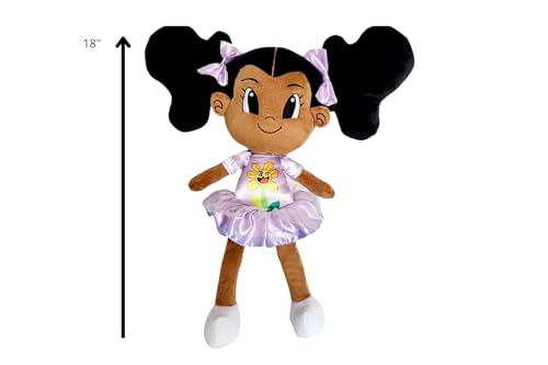 Poupée noire de chiffon afro marron avec de jolis chignons puffs