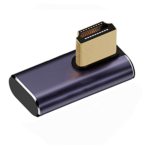 NFHK HDMI Male to HDMI 2.1 Female Vertical 90 Degree Left Down Angled Low Profile UHD Extension Adapter Support 8K 60hz HDTV