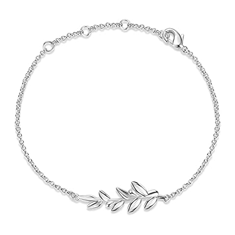 FINELOVE Silver White Gold Plated Branch Friendship Bracelets for Women Cover