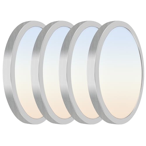 Hlite Brush Nickel 4pack 12 inch Flush Mount LED Ceiling Light Fixture, 24W 2400LM 3000K/4000K/5000K...