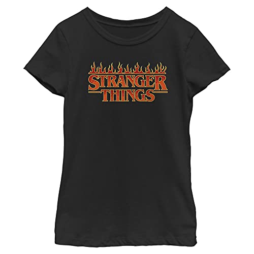 Netflix Stranger Things Fire Logo Girls Short Sleeve Tee Shirt