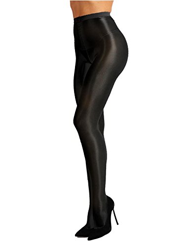 Image of ranrann Women's Ultra Shimmery Stretch 70D Thickness Footed High Waist Silk Stockings Pantyhose Tights