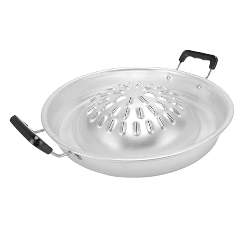 TOPINCN Thai BBQ Grill Pan, 2 in 1 BBQ Grill Steak Hot Pans Nonstick Even Heating Aluminum Pot Grill Pan for Indoor Outdoor (30cm/11.81in Original Color)