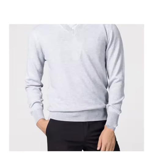 Men's Winter V-Neck Cashmere Cotton Blended Classic Sweater Business Casual All-Match Knitted Pullover4