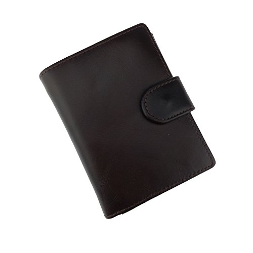 PolarLander Triple Fold Portefeuilles pour Hommes en Cuir véritable de Vachette Première Couche Courte Homme Purse Wallet (Brown)