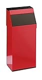 stilcasa Posacenere Gettacarta Pattumiera Rosso con Apertura Basculante in Ferro - Dim. 33...