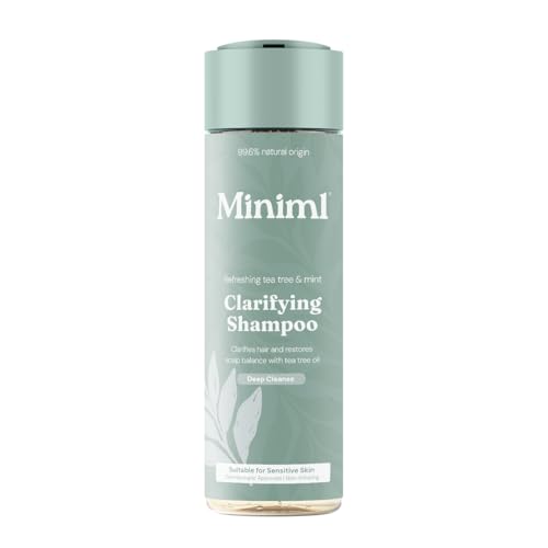 Miniml Clarifying Shampoo - Refreshing Tea Tree & Mint 400ml 99.6% Natural Vegan & Cruelty-Free Shampoo for Oily Hair & Scalp