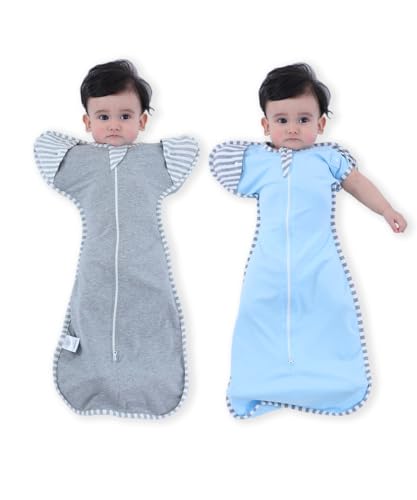 Image of Bycc Bynn 2 Pack Sleeping Blanket Sack with High Sleeve,Transitions to Arms-Free Wearable Sleeping Bag for Baby pacify