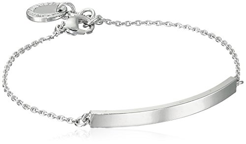 French Connection Rectangle Bar Plaque on Fine Chain Bracelet, 7