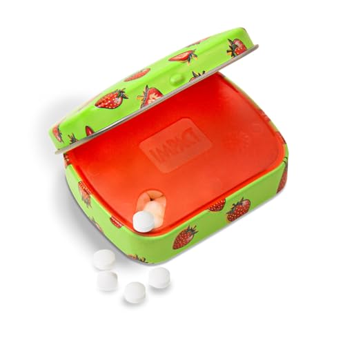 Image of IMPACTMINTS Sugar-Free Mints Strawberry Flavor 14G, For Everlasting & Pleasant Breath, Product Of Germany, Pocket Friendly Mints In Classic Tin Packaging