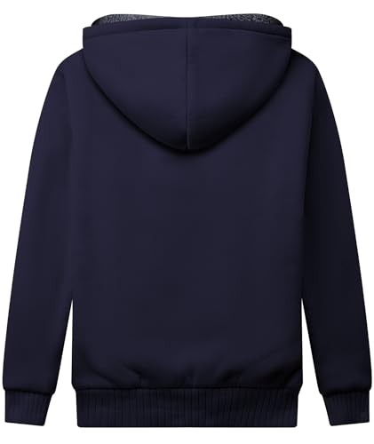 SWISSWELL Unisex Boys Girls Fleece Hoodie Sherpa Lined Jacket Zip Up Hooded Sweatshirt Winter Outerwear for Kids3
