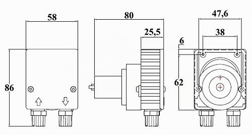 Bomba dosificadora peristáltica de caudal fijo para la dosificación de líquidos - Modelo MP1-R - 0,6 l / h 230 VCA - Tubo de membrana Santoprene