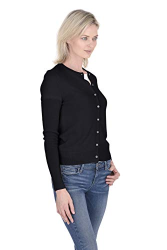 Cashmeren Crewneck Cardigan Sweater 100% Cashmere Button Front Long Sleeve Pullover for Women2