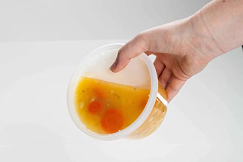 SafeWare Deli Plastic Food Containers with Airtight Lids [50 Sets], Leakproof Slime Small Combo Pack [Reusable, Storage, Disposable, Meal Prep, Soup, Microwaveable & Freezer Safe] (8oz)