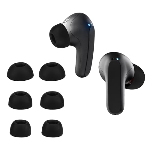 kwmobile 6X Replacement Ear Tips Compatible with Skullcandy Rail in-Ear Wireless - Silicone Tips for Earphones - Black