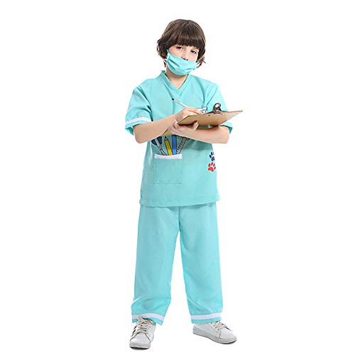 Lontakids Kids Animal Doctor Role Play Costume Veterinarian Pretend Play Dress Up Set With Medical Kit (6-8 Years, Light Green) #TOP2