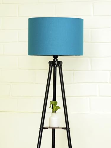 Crosscut Furniture Metal Floor Lamp with 3 Shelves (Royal Blue) LED Bulb Included