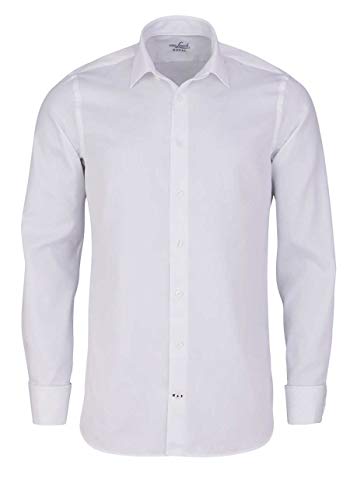 Van Laack Herren RET-DPSFC6N Freizeithemd, Weiß (Weiß 000), 43