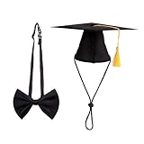 Milisten ペット用帽子 ネク ドクターハット 犬 猫 誕生日 パーティー コスチューム 写真撮影 仮装 お遊び 柔らかい着心地 黒