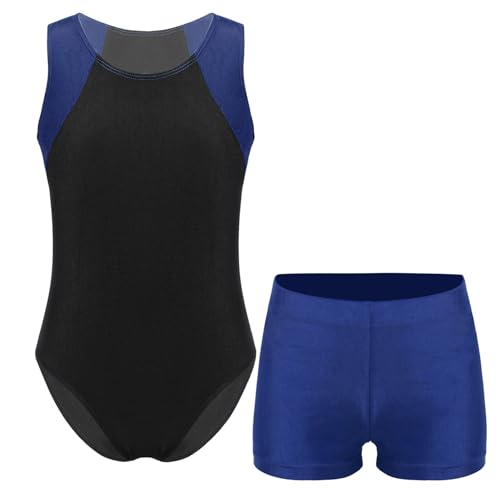 Yruioon Kinder Jungen Turnanzug Gymnastikanzug Ärmellos Ballettanzug Ballett Trikot Leotard Sport Body mit Shorts Gym Turnen Sportwear Marine Blau 110-116 Yruioon Kinder Jungen Turnanzug Gymnastikanzug Ärmellos Ballettanzug Ballett Trikot Leotard Sport Body mit Shorts Gym Turnen Sportwear Marine Blau 110-116