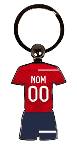 Porte Clé Football Lille 2023 2024 Maillot Domicile Personnalisable avec Nom et Numéro