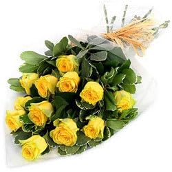 Gracefully crafted bunch of 12 yellow roses, bringing warmth, joy, & charm to every moment For Anniversary Gift, Birthday Gift,Wedding Gift,Congratulations Gift, Mother's Day Gift(Same Day Delivery)-image-43