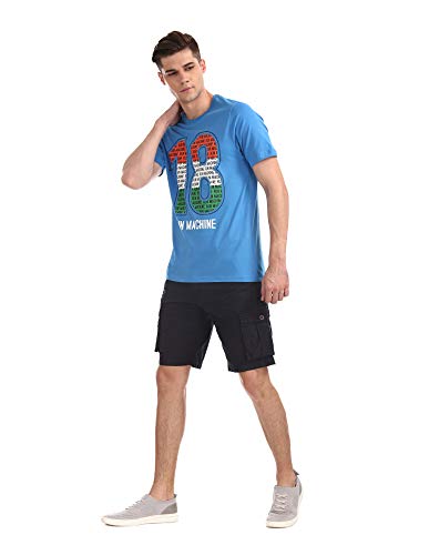 Image of Colt Men's Printed Regular fit T-Shirt (280590420 Blue S HS Small)