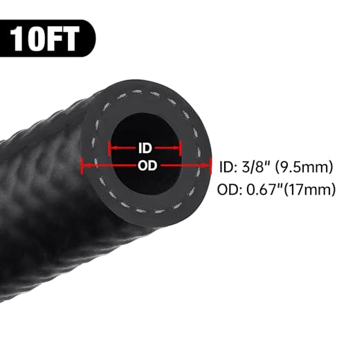 EVIL ENERGY 3/8" Fuel Hose Line Push Lock NBR Rubber SAE 30R7 10FT 300PSI