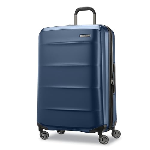 Samsonite Octiv Lightweight Hardshell 28-Inch Large Checked Luggage - Durable & Impact Resistant, 360° Aero Trac Spinner Wheels, Adjustable Telescopic Handle, Expandable, TSA Approved Lock - Blue