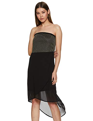 Image of RARE Women Black & Gold-Toned A-Line Tube Dress (EP1643)