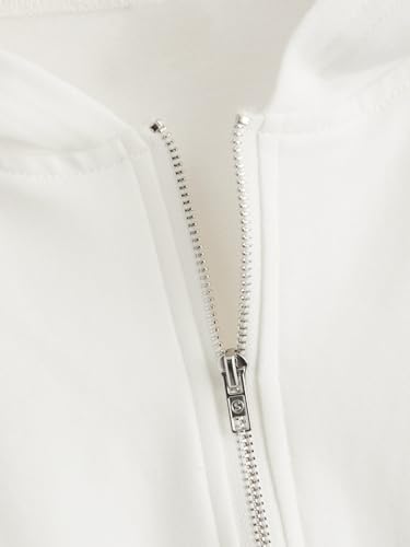 Milumia Girl's Zip Up Hoodie Solid Long Sleeve Hooded Jacket Crop Top with Pocket3