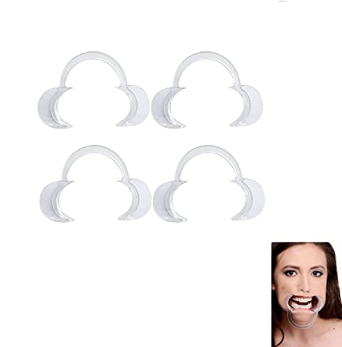 Ecarteur Bouche,C-forme Ouvre Ecarteur,Jetables C-forme Ouvre,Écarteur De Joues Mâche-Mots pour Jeux de Société Famille(Transparent, 4PC)