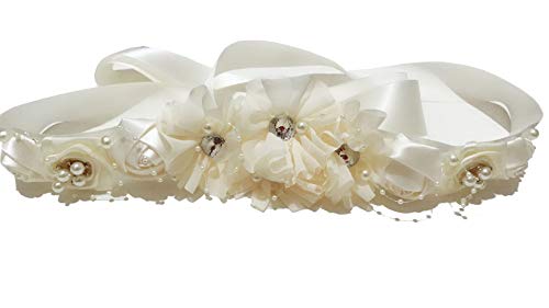 Wedding Bride Belt Sash Maternity Flower Crystal Pearls Belts for Women Dress PTK16B