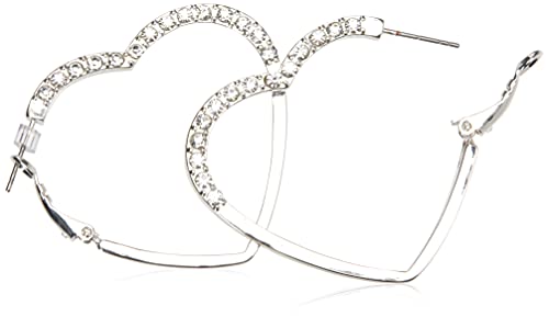 GUESS Silver-Tone Heart Hoop Earrings2
