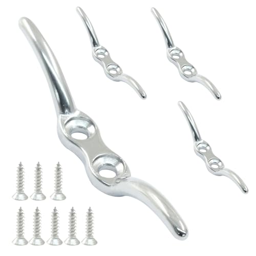 Unlorspy 4 PCS Stainless Steel Cleat 2-1/2 Inch Boat Hardware Cord Cleat with Screws (67mm Length)