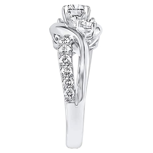 1.1 ct Three Stone Engagement Rings for Women 925 Sterling Silver Twisting Moissanite Rings Promise Moissanite Ring Love Gifts for Her3