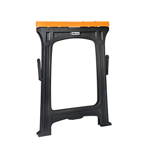 MEIJIA 2-Pack Portable Folding Sawhorses With Folding Legs Lightweight Trestle Work Bench,Support Large Weight Capacity