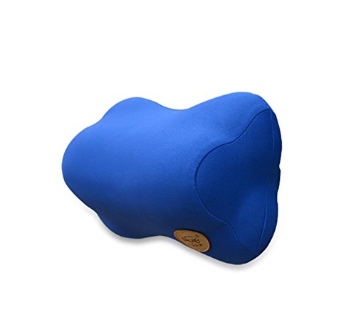 ODEER El Coche suministra la Cabeza del Cuello del reposacabezas del Coche de algodón de la Memoria por el Amortiguador Cervical del Cuello de la Almohada, Blue