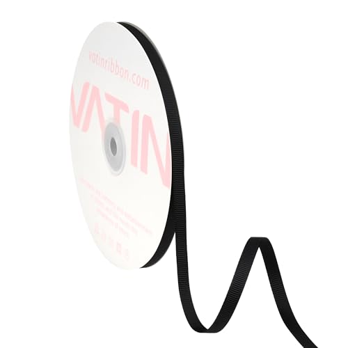 VATIN Black Grosgrain Ribbon, 1/4