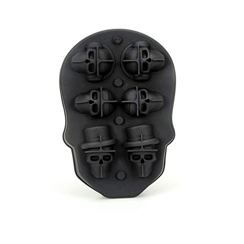 Molde para hielo 3D forma calavera negro miniatura 1