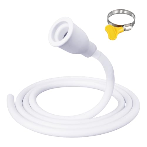 Raccord Tuyau pour Robinet, Connecteur Robinet Réglable de 2m avec Pince de Fixation Adaptateur Remplissage d'Eau Portable pour Seaux et Réservoirs