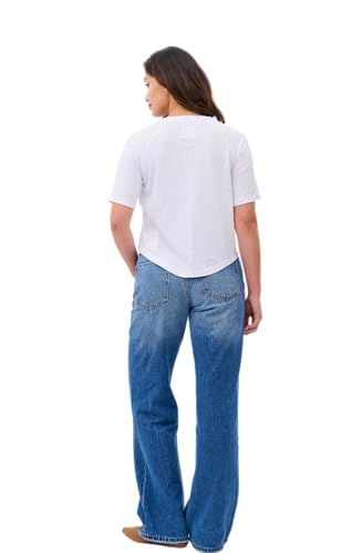 Elena Women's Cotton T-Shirt, Organic Pima Cotton, Relaxed Fit, Elbow/Short Length Sleeve, Round Neck, Casual Style3