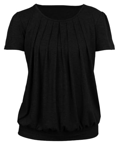 VahRuta Women's Short Sleeve Tunic Tops Scoop Neck Banded Bottom Summer T Shirt for Leggings4